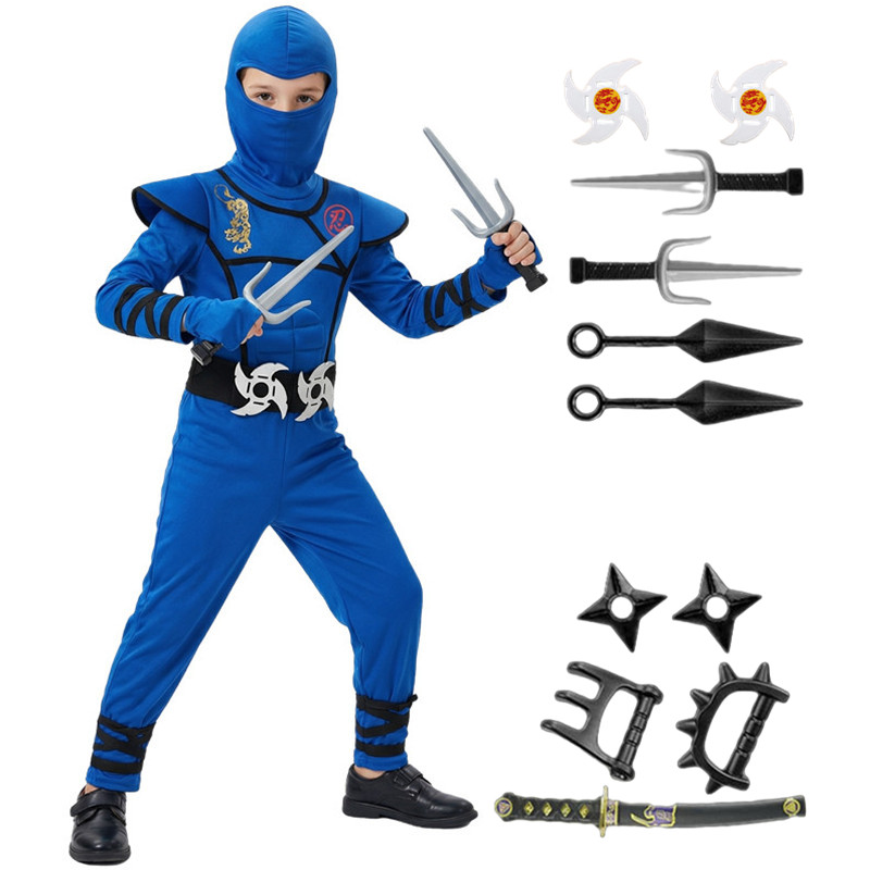 Kids Toys Set - Costume da ninja nero e blu
