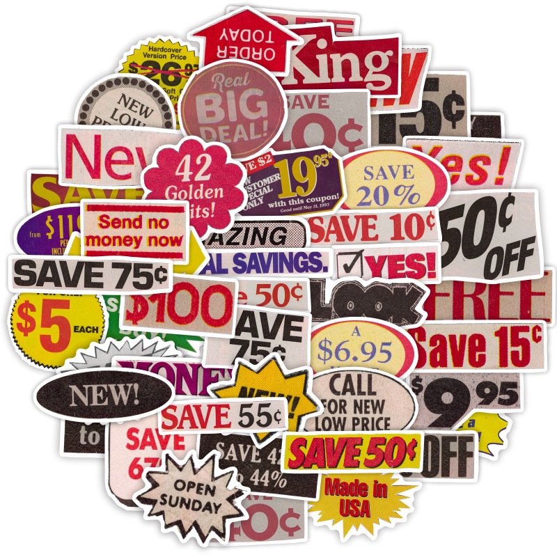 Kids Toys Shop - 10/30/50 pz negozio sconto etichette adesivi